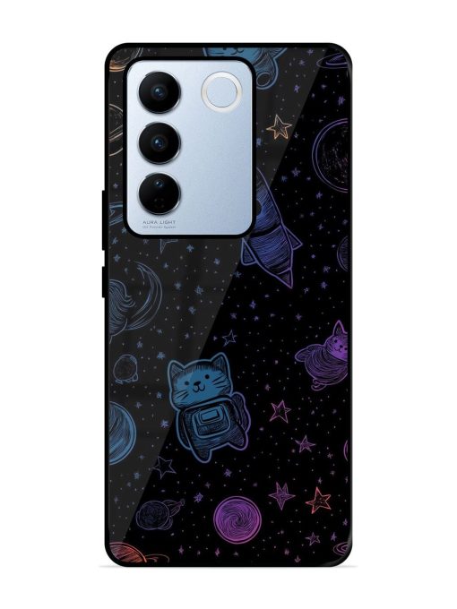 Cosmic Cat Chaos Glossy Soft Edge Case for Vivo V27 Pro (5G) Chachhi