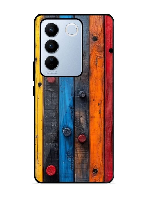 Rainbow Plank Glossy Soft Edge Case for Vivo V27 Pro (5G) Chachhi