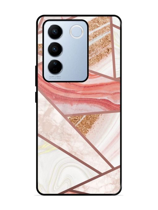 Rosy Mosaic Glossy Soft Edge Case for Vivo V27 Pro (5G) Chachhi