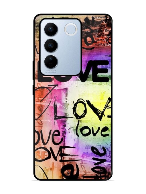 Love Graffiti Glossy Soft Edge Case for Vivo V27 Pro (5G) Chachhi