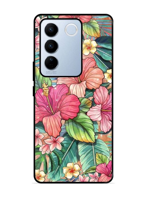 Tropical Tapestry Glossy Soft Edge Case for Vivo V27 Pro (5G) Chachhi