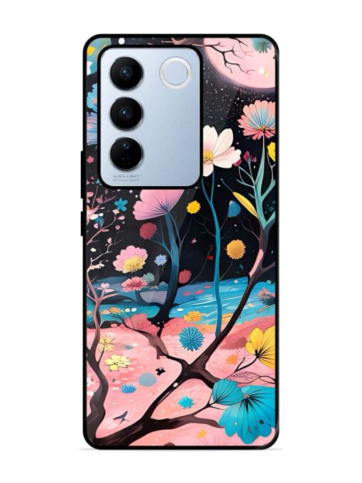 Cosmic Bloom Glossy Soft Edge Case for Vivo V27 Pro (5G) Chachhi