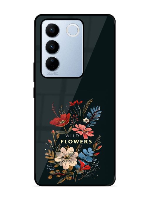 Dark Floral Glossy Soft Edge Case for Vivo V27 Pro (5G) Chachhi