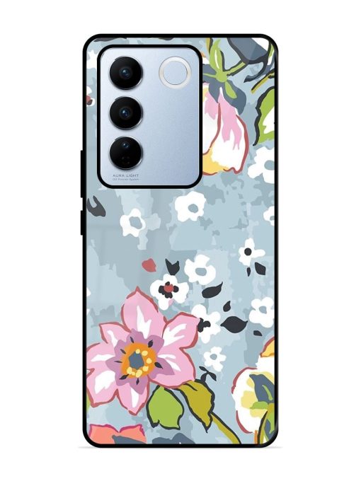 Floral Fantasy Glossy Soft Edge Case for Vivo V27 Pro (5G) Chachhi