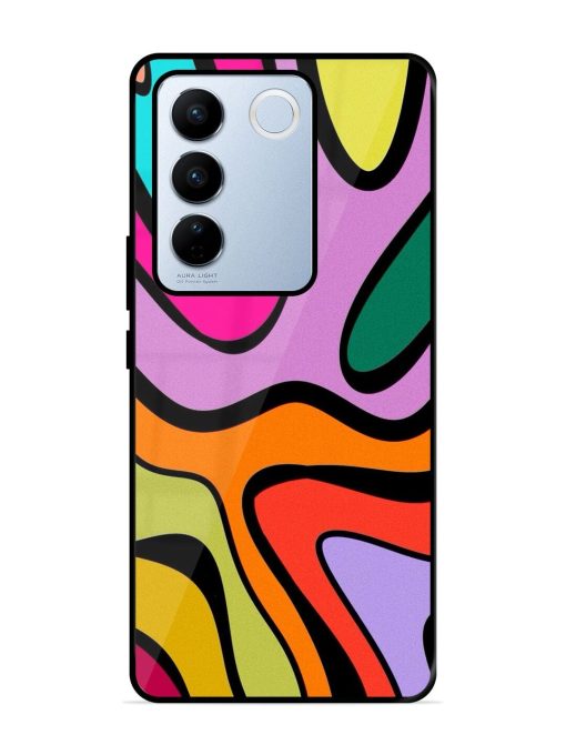 Groovy Swirls Glossy Soft Edge Case for Vivo V27 Pro (5G) Chachhi