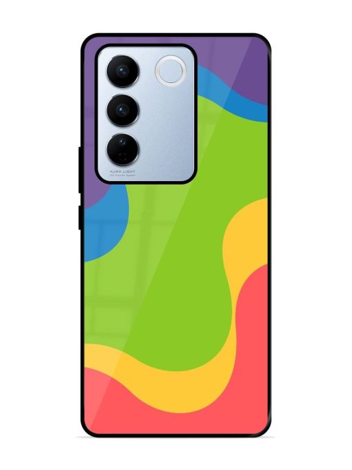 Wavy Rainbow Wonderland Glossy Soft Edge Case for Vivo V27 Pro (5G) Chachhi