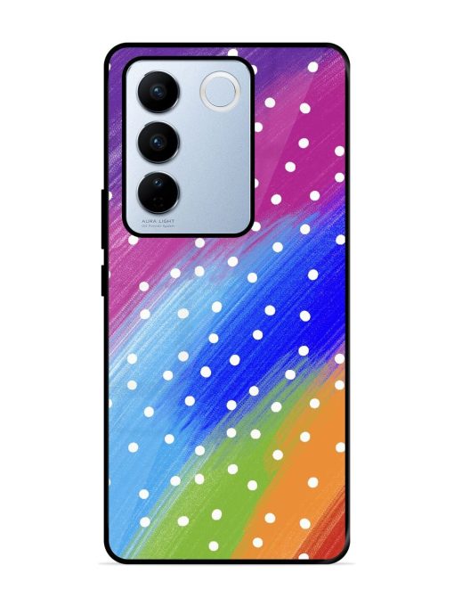 Rainbow Polka Dot Dream Glossy Soft Edge Case for Vivo V27 Pro (5G)