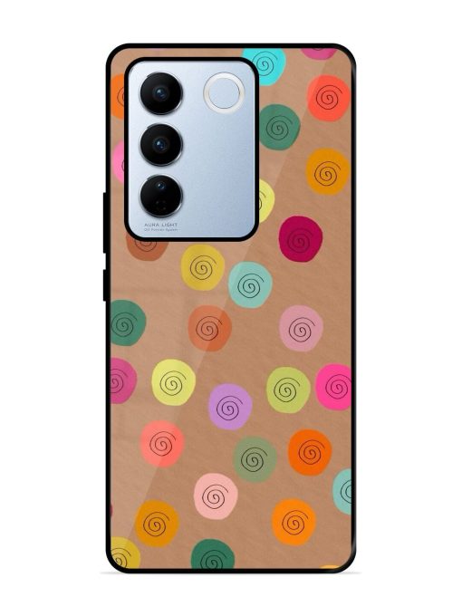 Swirly Dots On Kraft Glossy Soft Edge Case for Vivo V27 Pro (5G) Chachhi