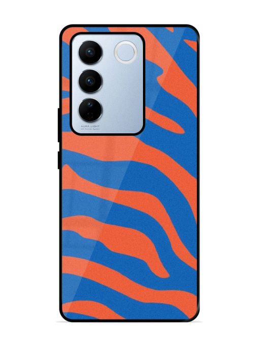 Zebra Stripes In Blue And Orange Glossy Soft Edge Case for Vivo V27 Pro (5G) Chachhi