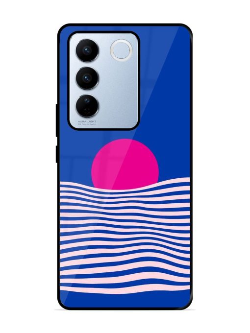 Pink Sunset Over Blue Waves Glossy Soft Edge Case for Vivo V27 Pro (5G) Chachhi