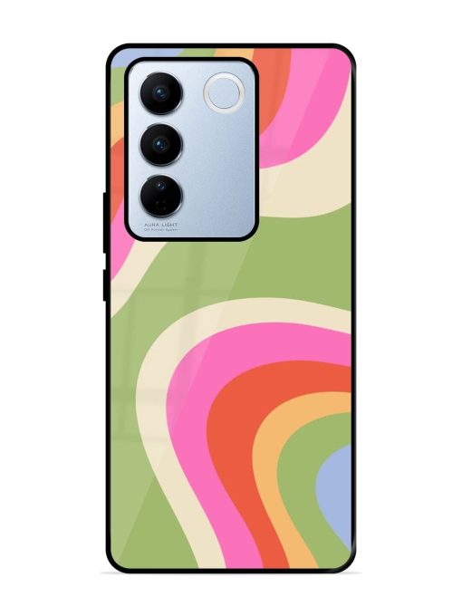 Wavy Rainbow Wonderland Glossy Soft Edge Case for Vivo V27 Pro (5G) Chachhi