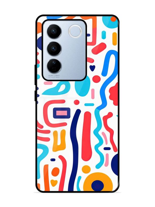 Whimsical Doodle Chaos Glossy Soft Edge Case for Vivo V27 Pro (5G) Chachhi