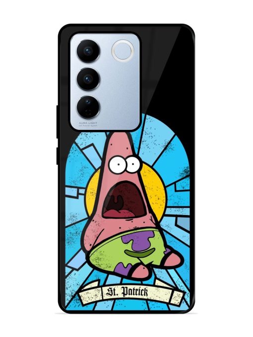 St. Patrick'S Day Stained Glass Patrick Star Glossy Soft Edge Case for Vivo V27 Pro (5G) Chachhi