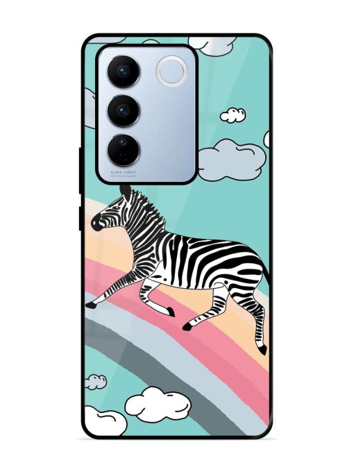 Zebra On A Rainbow Glossy Soft Edge Case for Vivo V27 Pro (5G) Chachhi