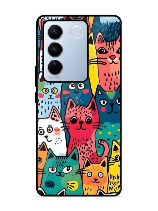 Feline Frenzy Glossy Soft Edge Case for Vivo V27 Pro (5G) Chachhi