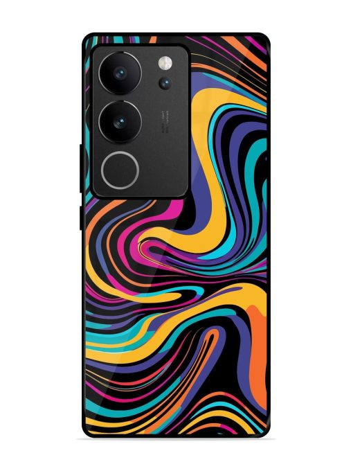 Psychedelic Swirl Glossy Soft Edge Case for Vivo V29 (5G) Chachhi