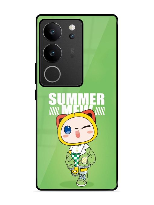 Purrfect Summer Glossy Soft Edge Case for Vivo V29 (5G) Chachhi