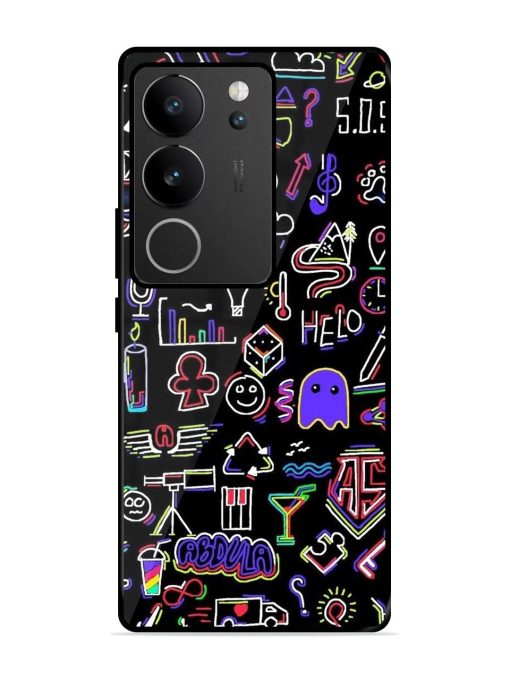 Neon Doodle Glossy Soft Edge Case for Vivo V29 (5G) Chachhi