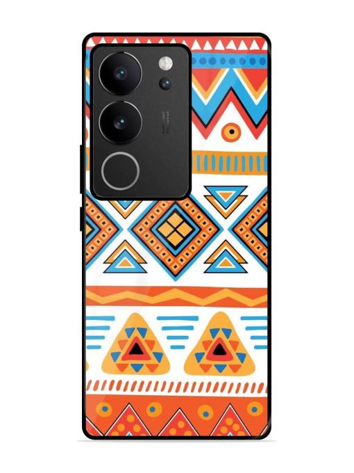 Vibrant Tribal Pattern Glossy Soft Edge Case for Vivo V29 (5G) Chachhi