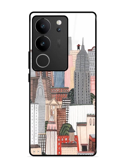 Cityscape Dreams Glossy Soft Edge Case for Vivo V29 (5G) Chachhi