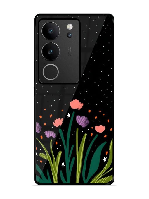 Midnight Bloom Glossy Soft Edge Case for Vivo V29 (5G) Chachhi