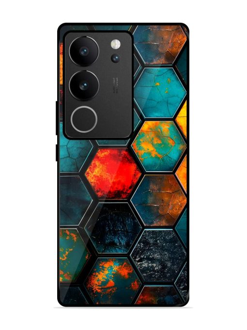 Hexagon Hive Glossy Soft Edge Case for Vivo V29 (5G) Chachhi