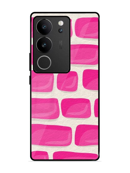 Pink Brick Wall Glossy Soft Edge Case for Vivo V29 (5G) Chachhi