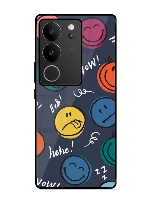 Emoticon Parade Glossy Soft Edge Case for Vivo V29 (5G) Chachhi