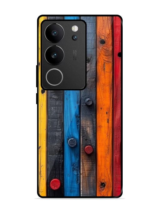 Rainbow Plank Glossy Soft Edge Case for Vivo V29 (5G) Chachhi