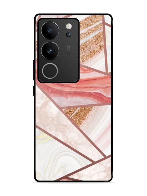 Rosy Mosaic Glossy Soft Edge Case for Vivo V29 (5G) Chachhi