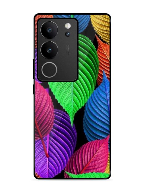 Rainbow Leaf Symphony Glossy Soft Edge Case for Vivo V29 (5G) Chachhi