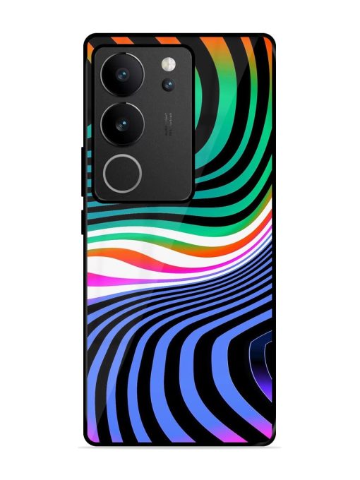 Psychedelic Waves Glossy Soft Edge Case for Vivo V29 (5G) Chachhi