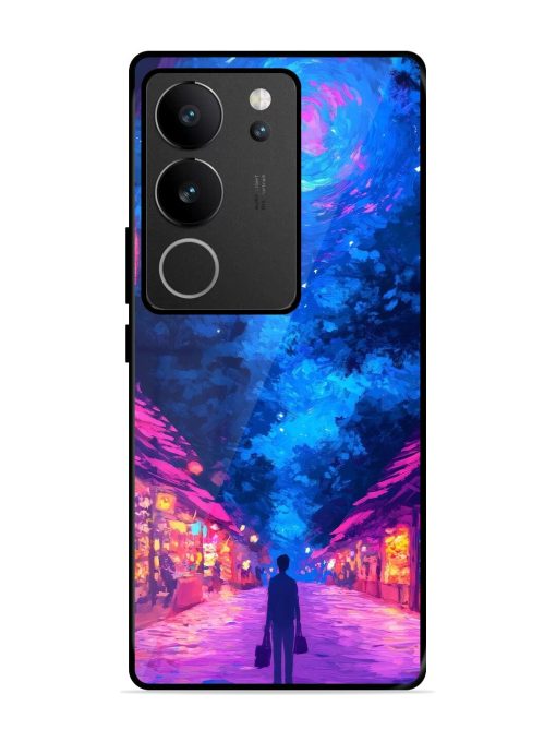 Neon Nightscape Glossy Soft Edge Case for Vivo V29 (5G) Chachhi