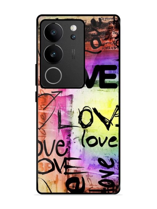 Love Graffiti Glossy Soft Edge Case for Vivo V29 (5G) Chachhi