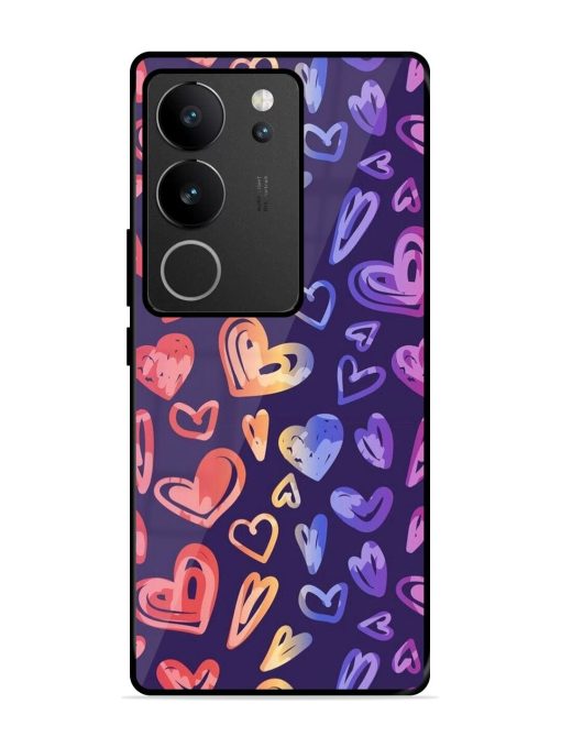 Rainbow Hearts Glossy Soft Edge Case for Vivo V29 (5G) Chachhi