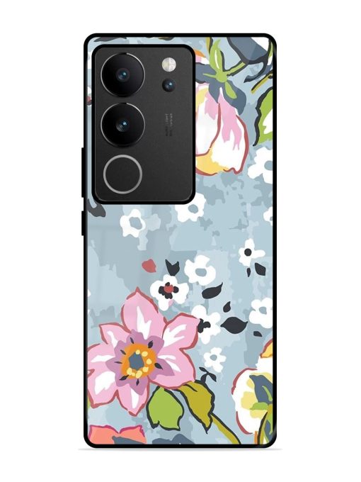 Floral Fantasy Glossy Soft Edge Case for Vivo V29 (5G) Chachhi