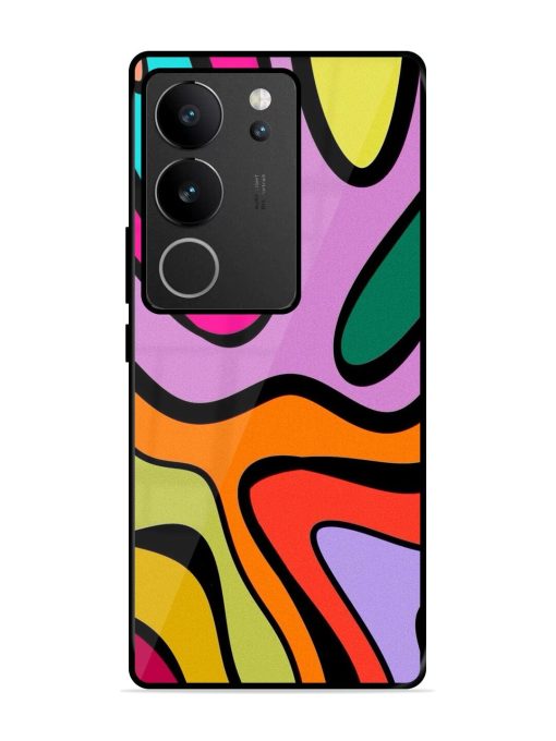 Groovy Swirls Glossy Soft Edge Case for Vivo V29 (5G) Chachhi