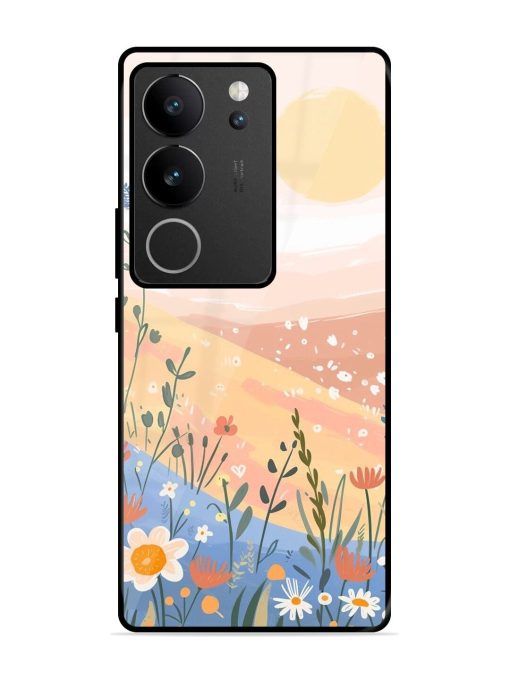 Golden Hour Blooms Glossy Soft Edge Case for Vivo V29 (5G) Chachhi