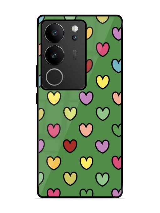 Rainbow Heart Parade Glossy Soft Edge Case for Vivo V29 (5G) Chachhi