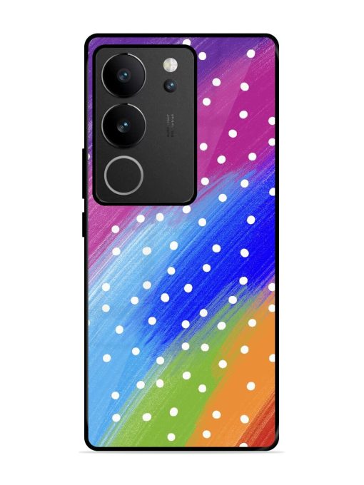 Rainbow Polka Dot Dream Glossy Soft Edge Case for Vivo V29 (5G)