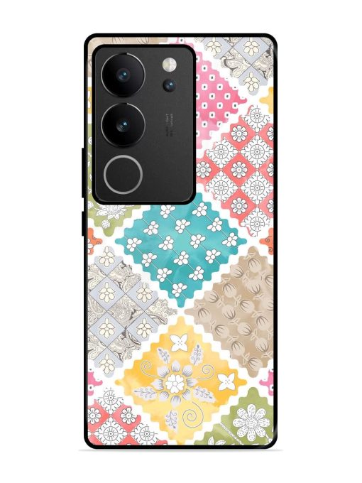 Patchwork Dreamscape Glossy Soft Edge Case for Vivo V29 (5G) Chachhi