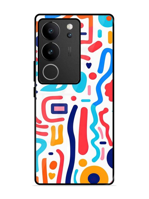 Whimsical Doodle Chaos Glossy Soft Edge Case for Vivo V29 (5G) Chachhi