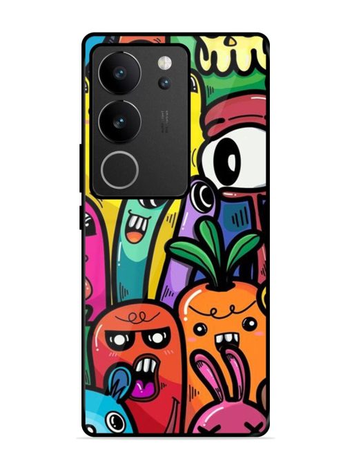 Whimsical Doodle Chaos Glossy Soft Edge Case for Vivo V29 (5G) Chachhi