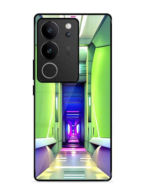 Neon Corridor Glossy Soft Edge Case for Vivo V29 (5G) Chachhi