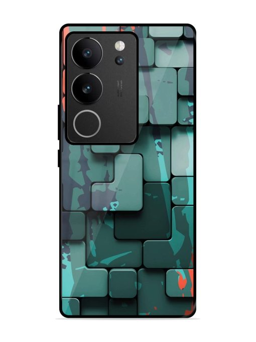 Abstract Geometric Mosaic Glossy Soft Edge Case for Vivo V29 (5G)