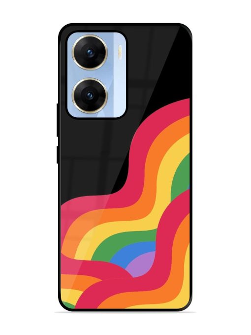 Wavy Rainbow Glossy Soft Edge Case for Vivo V29E (5G) Chachhi