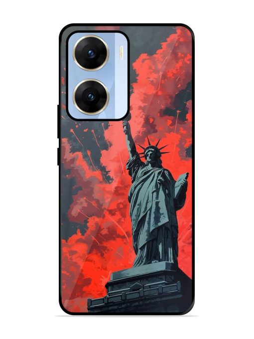 Lady Liberty'S Firework Finale Glossy Soft Edge Case for Vivo V29E (5G) Chachhi