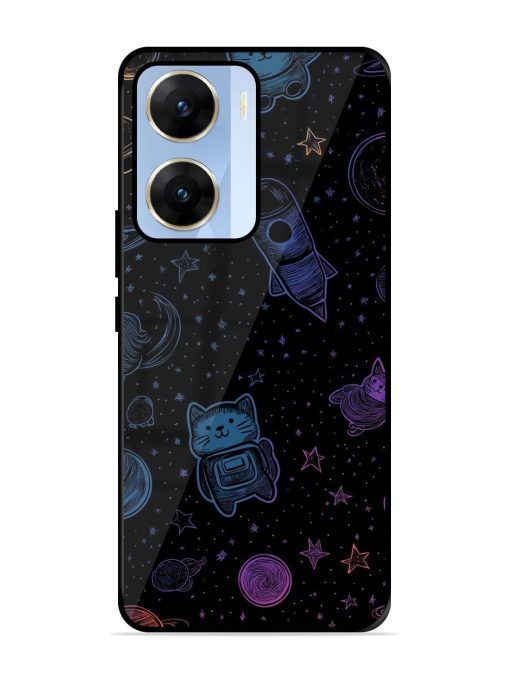 Cosmic Cat Chaos Glossy Soft Edge Case for Vivo V29E (5G) Chachhi