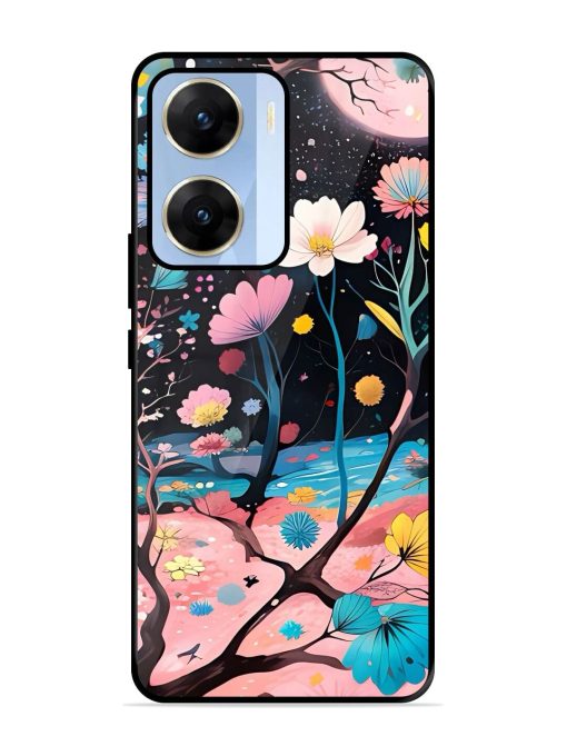 Cosmic Bloom Glossy Soft Edge Case for Vivo V29E (5G) Chachhi