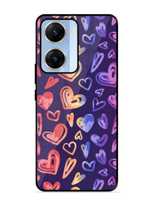 Rainbow Hearts Glossy Soft Edge Case for Vivo V29E (5G) Chachhi